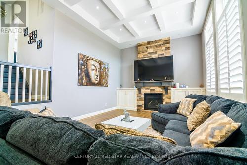 349 Munnoch Boulevard, Woodstock, ON - Indoor Photo Showing Living Room With Fireplace