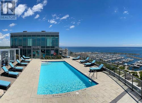 102 - 11 Bronte Road, Oakville, ON - Outdoor With In Ground Pool With View