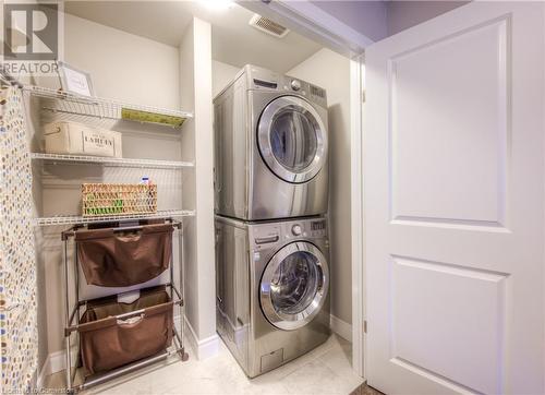 Convenient laundry closet on the upper floor, no need to carry the laundry up and down the stairs. - 625 Blackbridge Road Unit# 12, Cambridge, ON - Indoor Photo Showing Laundry Room