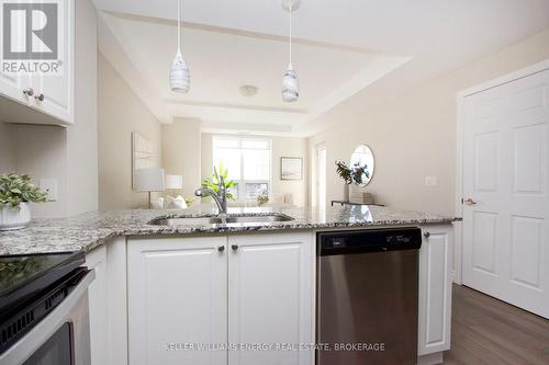 308 - 21 Brookhouse Drive, Clarington (Newcastle), ON - Indoor Photo Showing Kitchen With Double Sink With Upgraded Kitchen