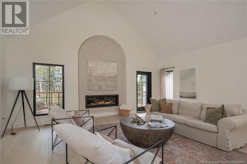 110 Stonehill Lane, Fredericton, NB - Indoor Photo Showing Living Room With Fireplace