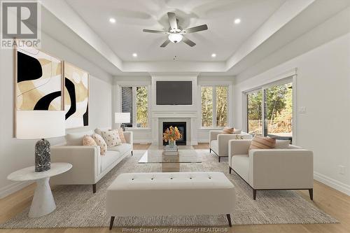 3255 Tullio Drive, Lasalle, ON - Indoor Photo Showing Living Room With Fireplace