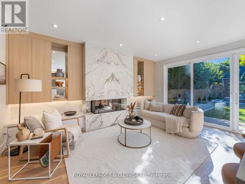 79 Chudleigh Avenue, Toronto, ON - Indoor Photo Showing Living Room With Fireplace