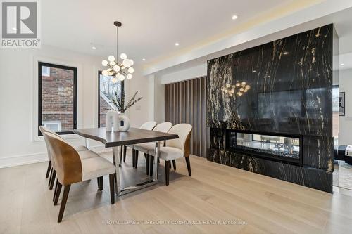 38 Bevdale Road, Toronto, ON - Indoor Photo Showing Dining Room With Fireplace