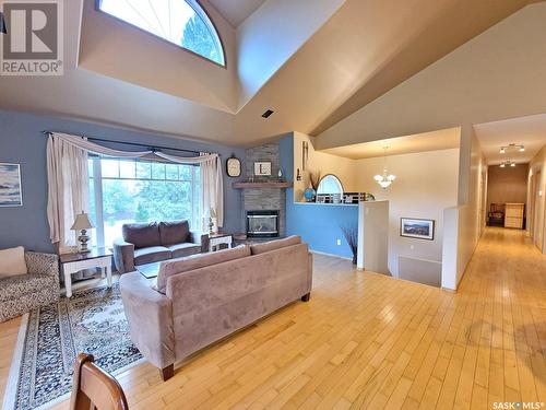 717 3Rd Avenue W, Meadow Lake, SK - Indoor Photo Showing Living Room With Fireplace