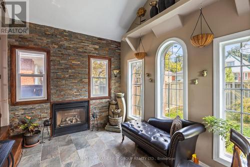 128 Shropshire Drive, Toronto, ON - Indoor Photo Showing Living Room With Fireplace