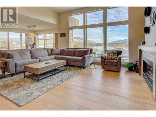 8010 Graystone Drive, Coldstream, BC - Indoor Photo Showing Living Room With Fireplace