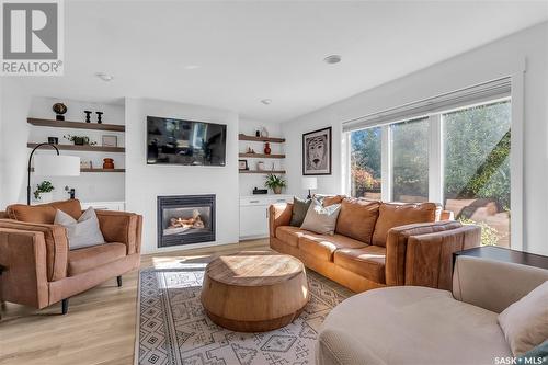 1027 Pezer Crescent, Saskatoon, SK - Indoor Photo Showing Living Room With Fireplace