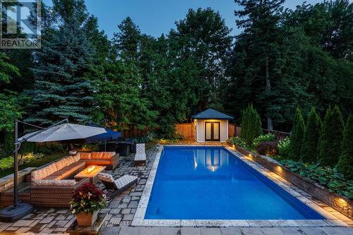 212 Pine Cove Road, Burlington, ON - Outdoor With In Ground Pool With Deck Patio Veranda With Backyard