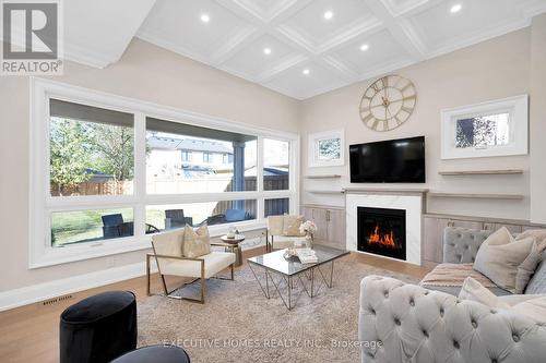 485 Trillium Drive, Oakville, ON - Indoor Photo Showing Living Room With Fireplace