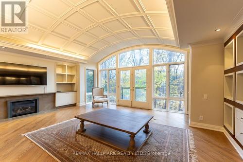 79 Forest Grove Drive, Toronto, ON - Indoor Photo Showing Living Room With Fireplace