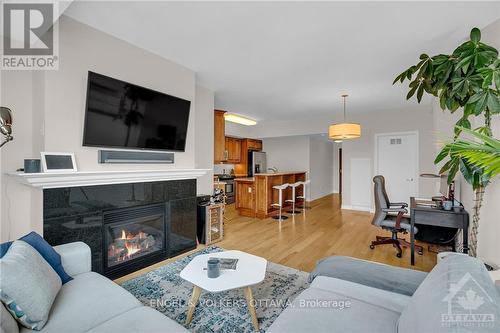 1003 - 401 Golden Avenue, Ottawa, ON - Indoor Photo Showing Living Room With Fireplace