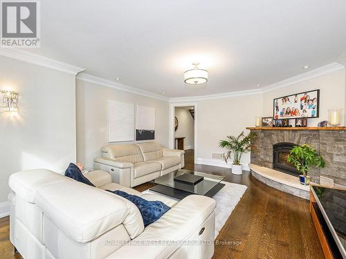 3602 Logmoss Crescent, Mississauga, ON - Indoor Photo Showing Living Room With Fireplace