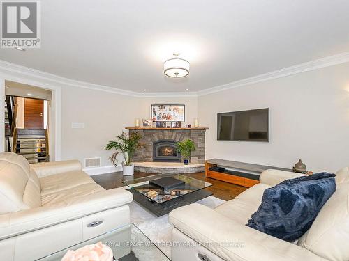 3602 Logmoss Crescent, Mississauga, ON - Indoor Photo Showing Living Room With Fireplace