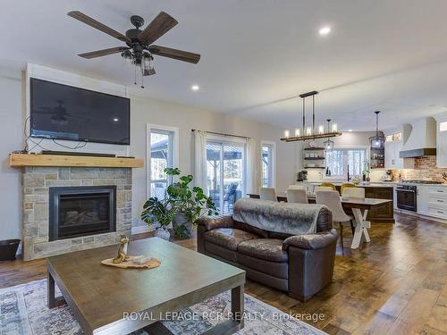 211721 Baseline, West Grey, ON - Indoor Photo Showing Living Room With Fireplace