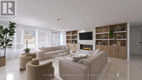 702 - 1 Cordoba Drive, Vaughan, ON - Indoor Photo Showing Living Room With Fireplace