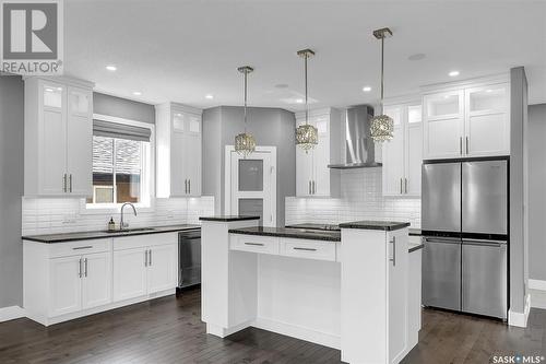 105 Oxbow Crescent, Regina, SK - Indoor Photo Showing Kitchen With Stainless Steel Kitchen With Upgraded Kitchen