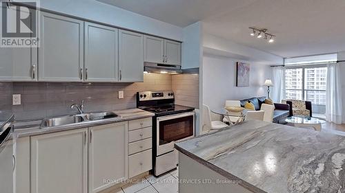 2405 - 3880 Duke Of York Boulevard, Mississauga, ON - Indoor Photo Showing Kitchen With Stainless Steel Kitchen With Double Sink