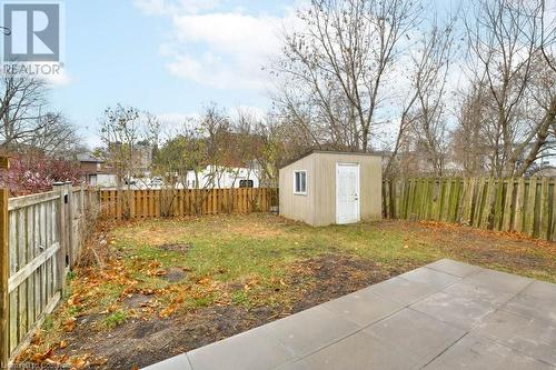 View of yard with a storage shed and a patio - 24 Karen Walk, Waterloo, ON - Outdoor