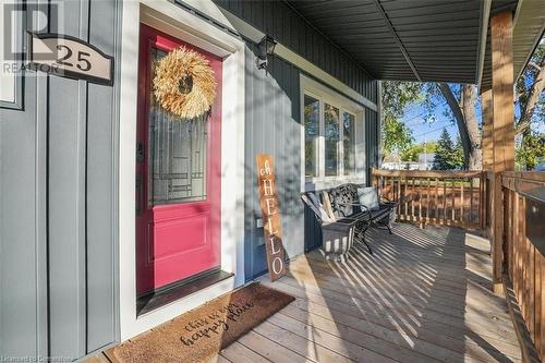 View of exterior entry with covered porch - 25 Rockwood Avenue, St. Catharines, ON - Outdoor With Deck Patio Veranda With Exterior