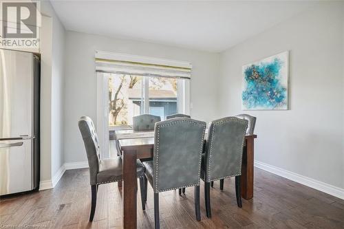 Dining space featuring hardwood / wood-style floors - 25 Rockwood Avenue, St. Catharines, ON - Indoor Photo Showing Dining Room