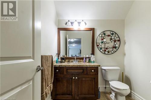 Bathroom featuring vanity and toilet - 59 Dominion Drive, Guelph, ON - Indoor Photo Showing Bathroom