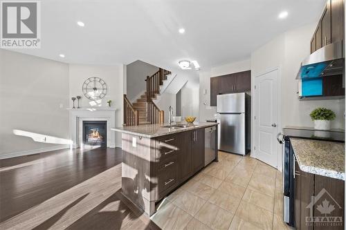 610 Vivera Place, Stittsville, ON - Indoor Photo Showing Kitchen With Fireplace