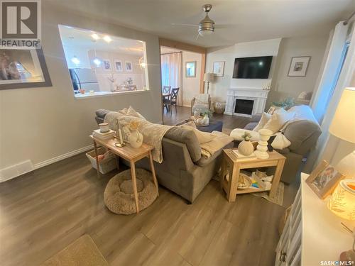 219 Wellington Avenue, Yorkton, SK - Indoor Photo Showing Living Room With Fireplace