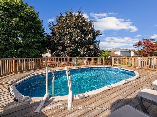 3 Borodino Crt, Hamilton, ON - Outdoor With Above Ground Pool With Deck Patio Veranda With Backyard