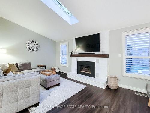 51 Branthaven Dr, Hamilton, ON - Indoor Photo Showing Living Room With Fireplace