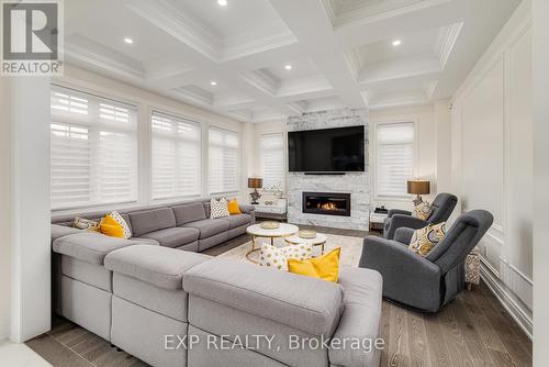 19 Gladiolus Street, Brampton, ON - Indoor Photo Showing Living Room With Fireplace