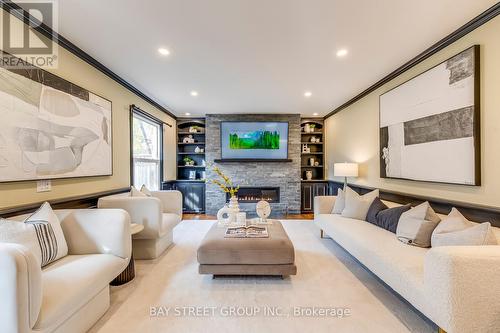 1141 Windrush Drive, Oakville, ON - Indoor Photo Showing Living Room With Fireplace