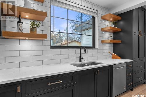 719 H Avenue S, Saskatoon, SK - Indoor Photo Showing Kitchen With Double Sink