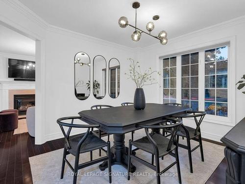 6412 Newcombe Dr, Mississauga, ON - Indoor Photo Showing Dining Room With Fireplace