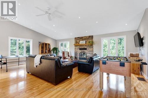 4055 Hanley Lane, Tay Valley, ON - Indoor Photo Showing Living Room With Fireplace