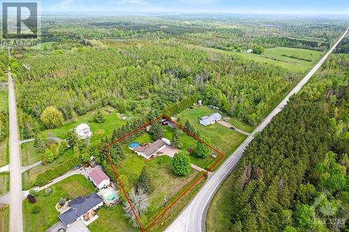 Across road is 200 acres of Crown Land, and just down road on same side of road as this home, is more Crown Land - just 25 mins to Smiths Falls, Kemptville or Brockville - 9334 Branch Road, North Augusta, ON - Outdoor With View