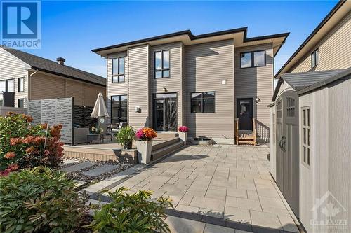 Beautiful interlock patio space w/ outdoor storage shed. - 68 Hubble Heights, Ottawa, ON - Outdoor With Deck Patio Veranda