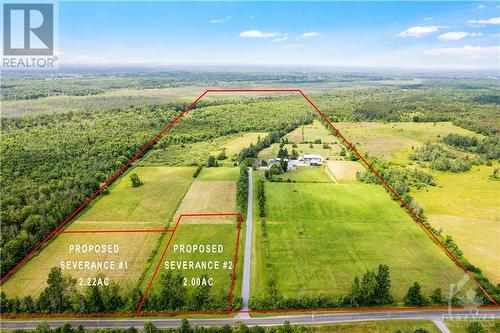 Aerial view of two, 2 acre approved severances. Lots being sold separately for $159,000 each. - 2344 Mclachlin Road, Beckwith (910 - Beckwith Twp), ON - Outdoor With View