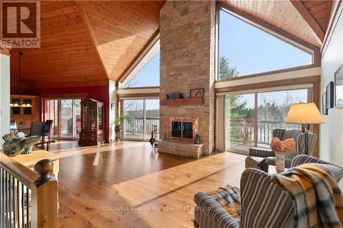 787 Brooks Corner Road, Tay Valley, ON - Indoor Photo Showing Living Room With Fireplace