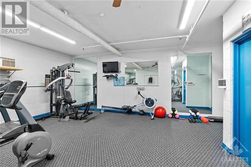 Exercise room w/ tons of fitness accessories! - 1505 Baseline Road Unit#511, Ottawa, ON - Indoor Photo Showing Gym Room