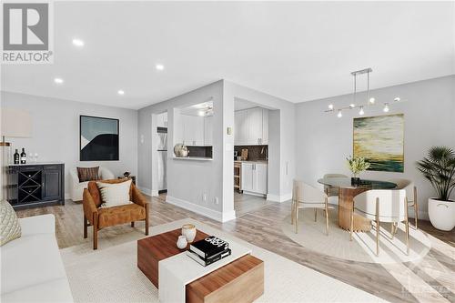 Living & dining room design (Virtually staged). - 1505 Baseline Road Unit#511, Ottawa, ON - Indoor Photo Showing Living Room