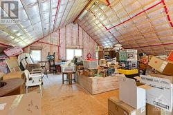 Garage's insulated loft that could be possible studio/gym or flex space. - 