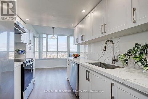 1410 - 30 Thunder Grove, Toronto, ON - Indoor Photo Showing Kitchen With Upgraded Kitchen