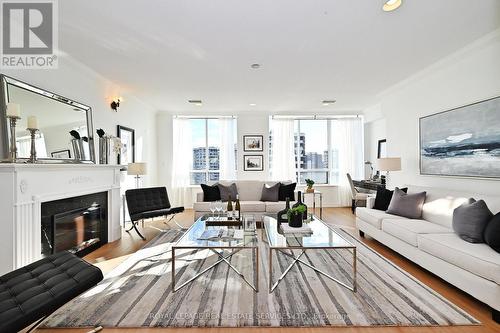 Ph 3 - 850 Steeles Avenue W, Vaughan, ON - Indoor Photo Showing Living Room With Fireplace