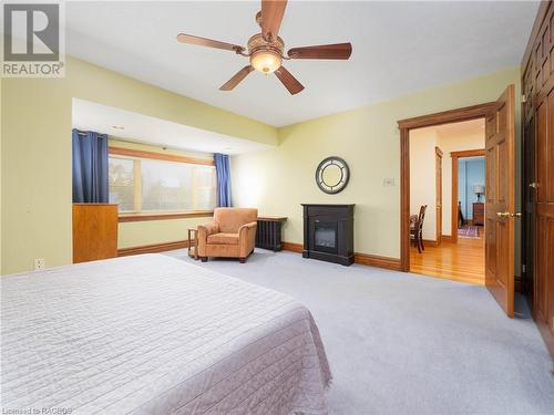 412 11Th Street E, Owen Sound, ON - Indoor Photo Showing Bedroom With Fireplace