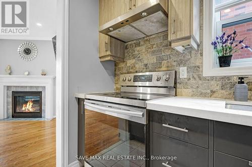 53 Smith Drive, Halton Hills, ON - Indoor Photo Showing Kitchen With Fireplace