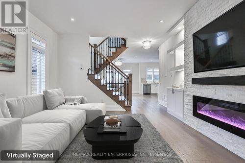 1562 Edencrest Drive, Mississauga, ON - Indoor Photo Showing Living Room With Fireplace