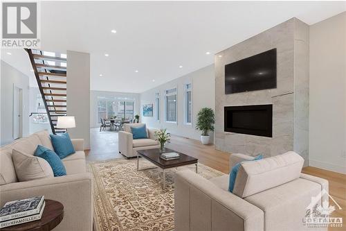 14 Thornton Avenue, Ottawa, ON - Indoor Photo Showing Living Room With Fireplace