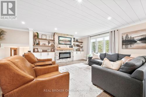 8 Crystalwood Lane, Springwater, ON - Indoor Photo Showing Living Room With Fireplace