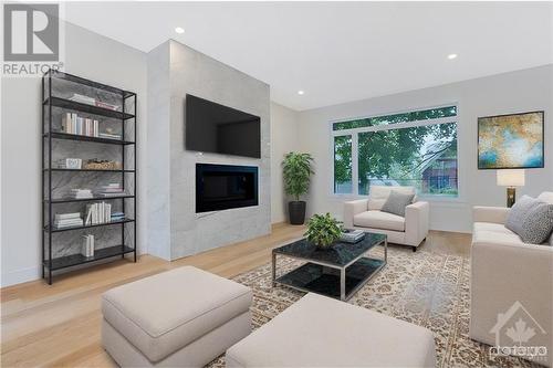 14 Thornton Avenue, Ottawa, ON - Indoor Photo Showing Living Room With Fireplace